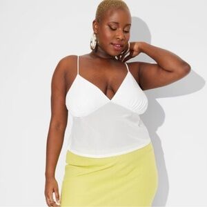Wild Fable sheet tank top NWT new white strappy vacation club size medium